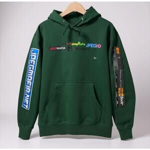 JPEGMAFIA Green Graphic Hoodie Sweatshirt Large Hip Hop Streetwear